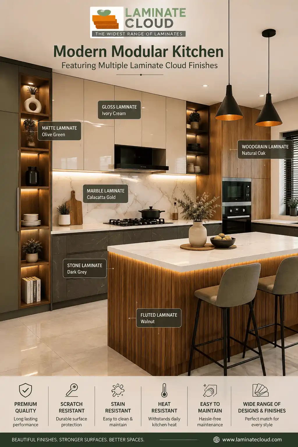 Best Laminate for Modular Kitchen: 15 Designs, Finishes & Buying Guide 2026