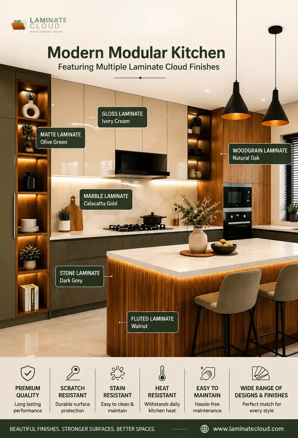 Best Laminate for Modular Kitchen: 15 Designs, Finishes & Buying Guide 2026